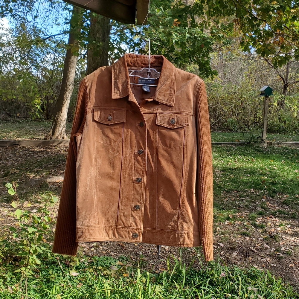 Vintage Relativity suede leather jacket, size M